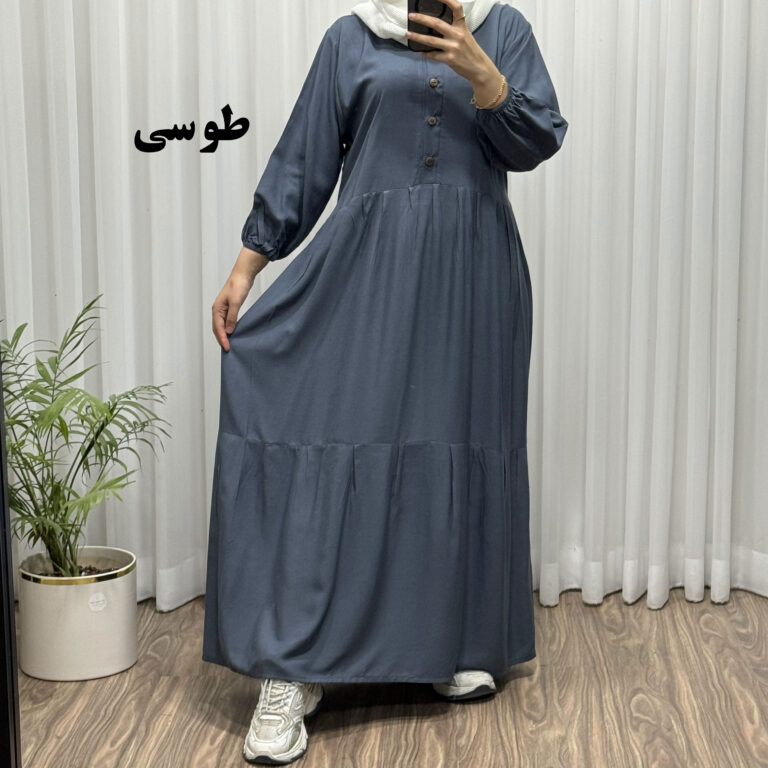 ساحلی جلو دکمه پارچه ساده - خاکستری