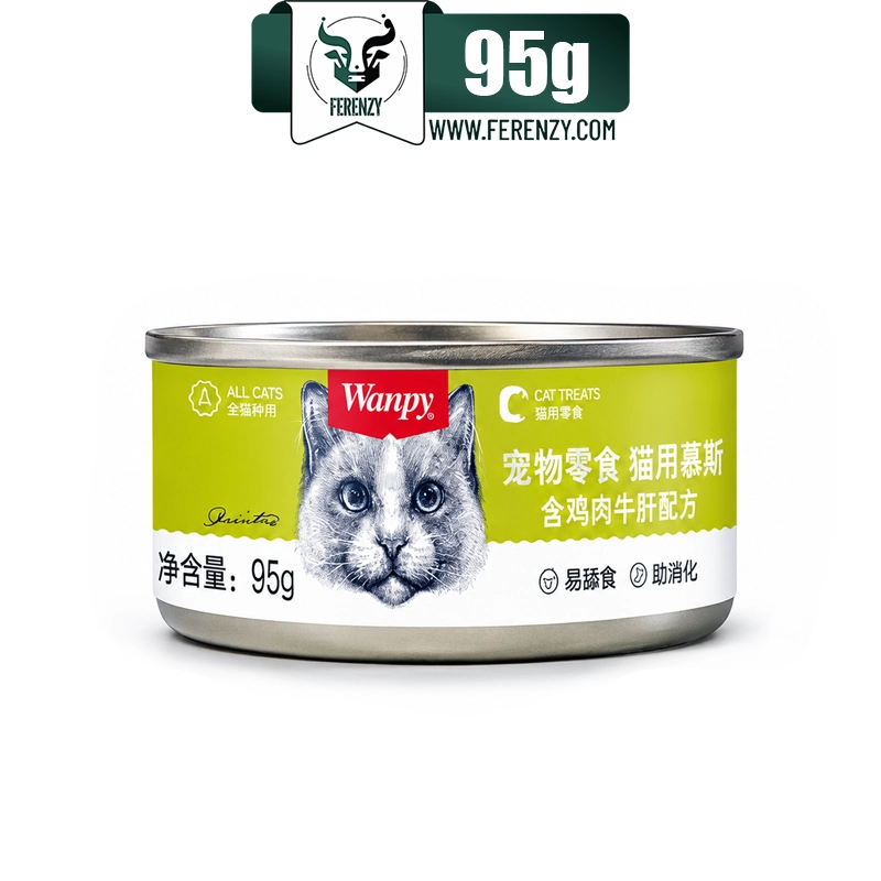 کنسرو گربه ونپی طعم مرغ و جگر گاو وزن 95 گرم Wanpy With Chicken & Beef Liver