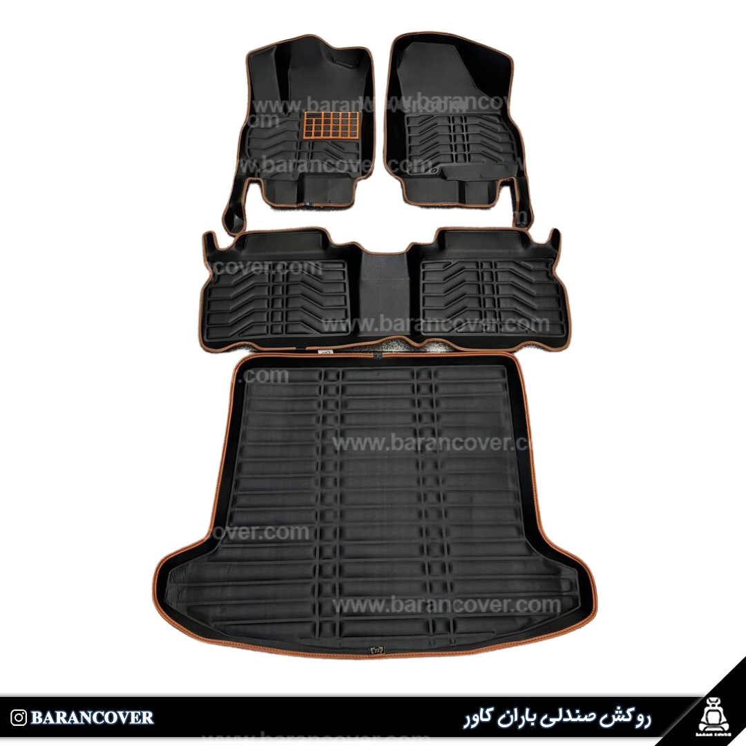کفپوش و کفی صندوق پنج بعدی چرمی تیگو 8 پرو و پرو مکس مشکی نوار مارون