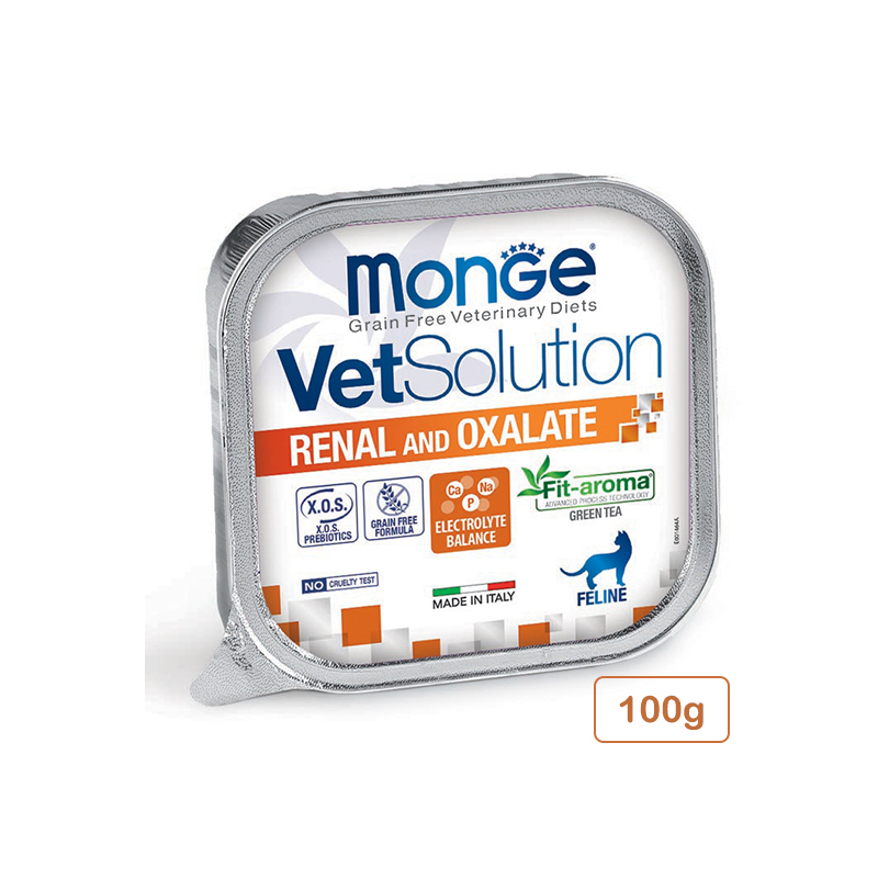ووم درمانی گربه مونژه مدل رنال (کلیوی) و اُگزالات (ادراری) 100 گرم Renal and Oxalate Feline monge