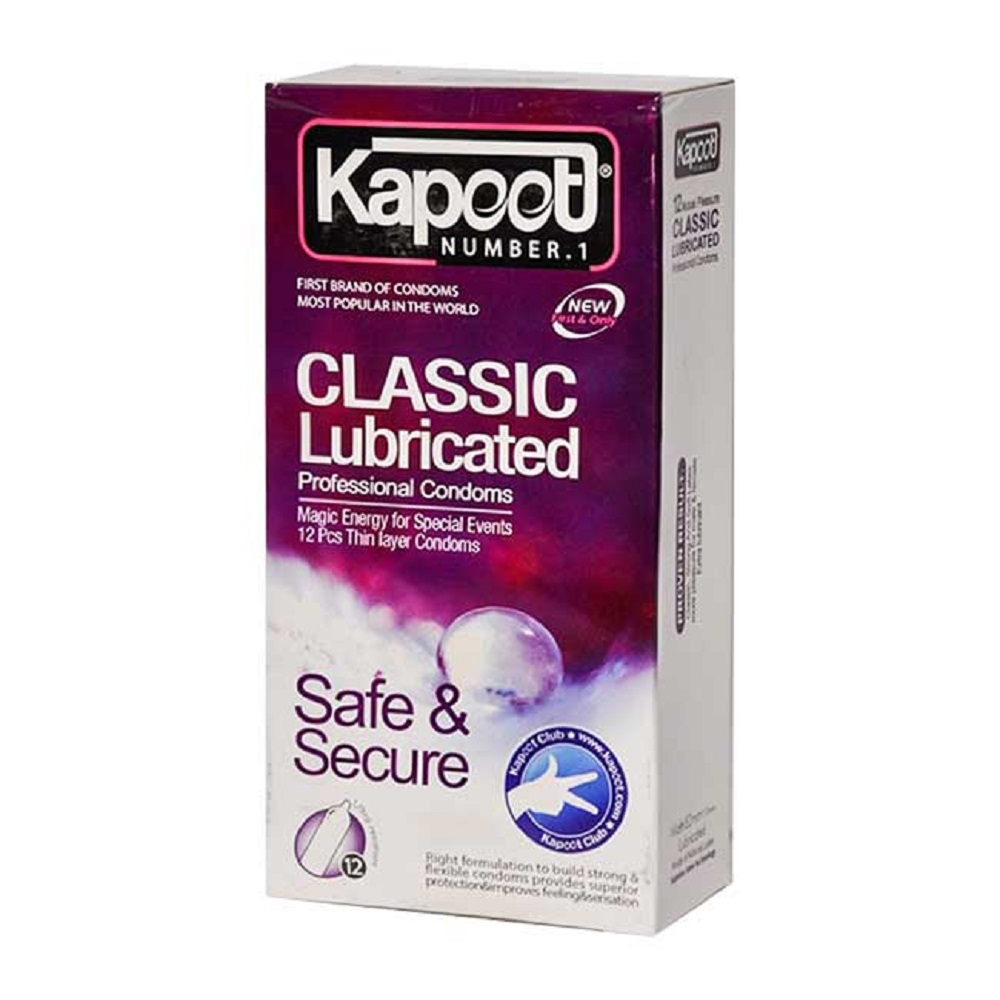 کاندوم کلاسیک مدل CLASSIC LUBRICATEDکاپوت12 عددی انقضا 2030