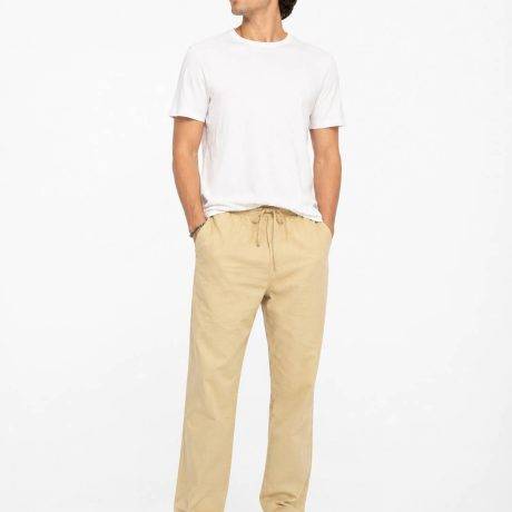شلوار لینن اورجینال برند(PULL&amp;BEAR) نخودی کد ۰۲۳۲