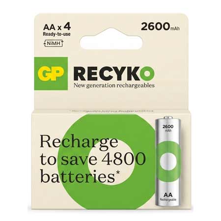 باتری قلمی شارژی (GP Recharge to save 4800 batteries)