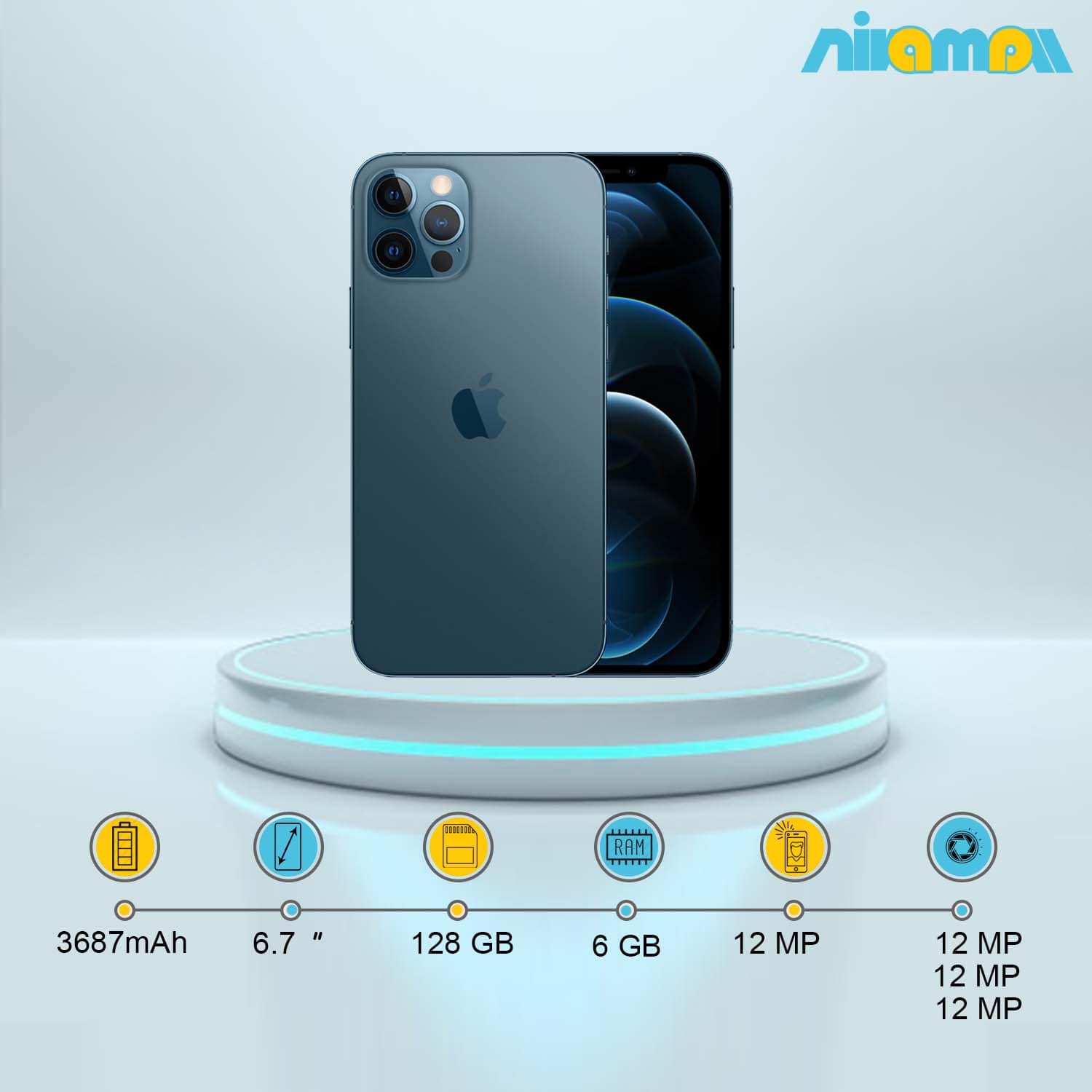 گوشی موبایل اپل مدل iPhone 12 Pro دو سیم‌ کارت ظرفیت 128 گیگابایت و رم6 گیگابایت