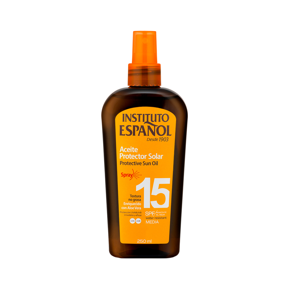 اسپری روغن برنزه کننده بدن با SPF15 اسپانول حجم 250 میل