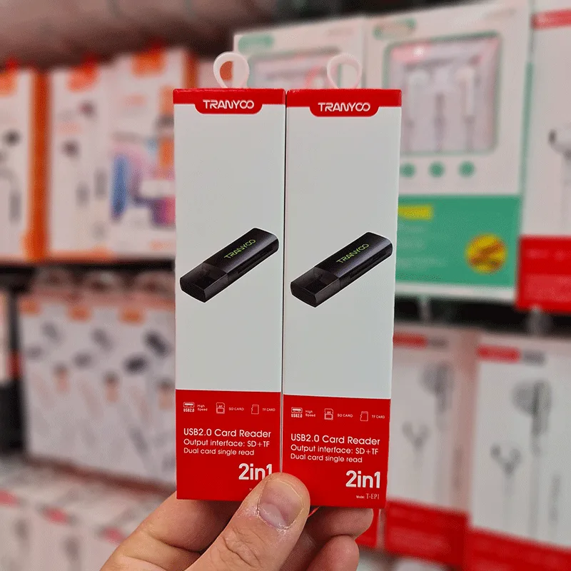 کارت خوان USB2.0 ترانیو (TRANYOO) مدل T-EP1(دوکارهSD/TF)