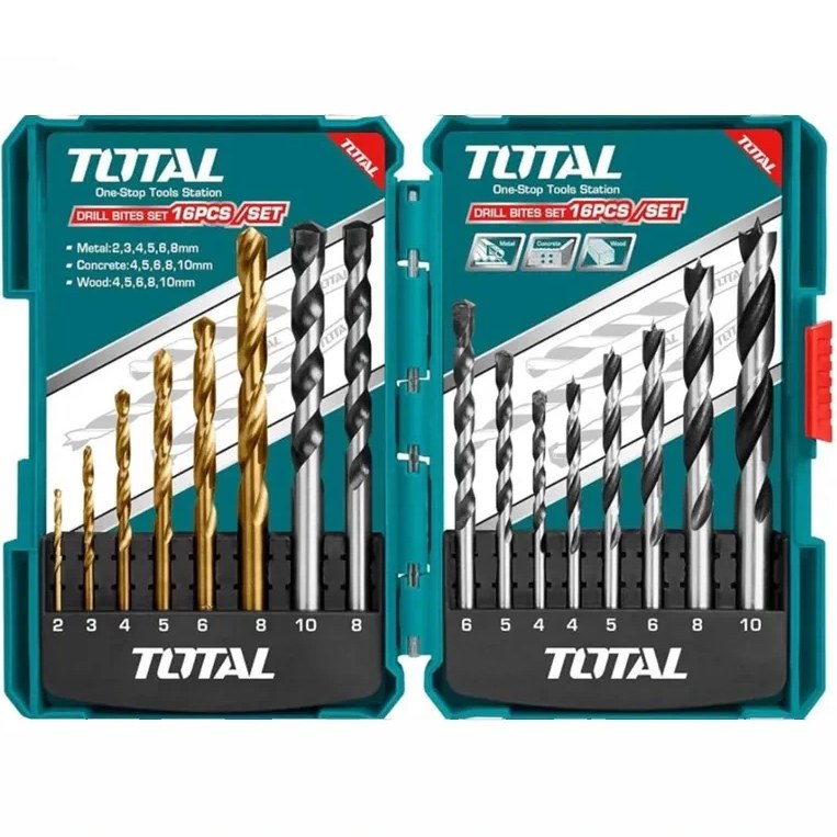 ست مته دریل 16 پارچه توتال مدل TACSD6165