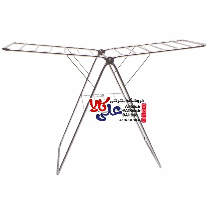 بند رخت فلزی طرح استیل کوچک کد 02