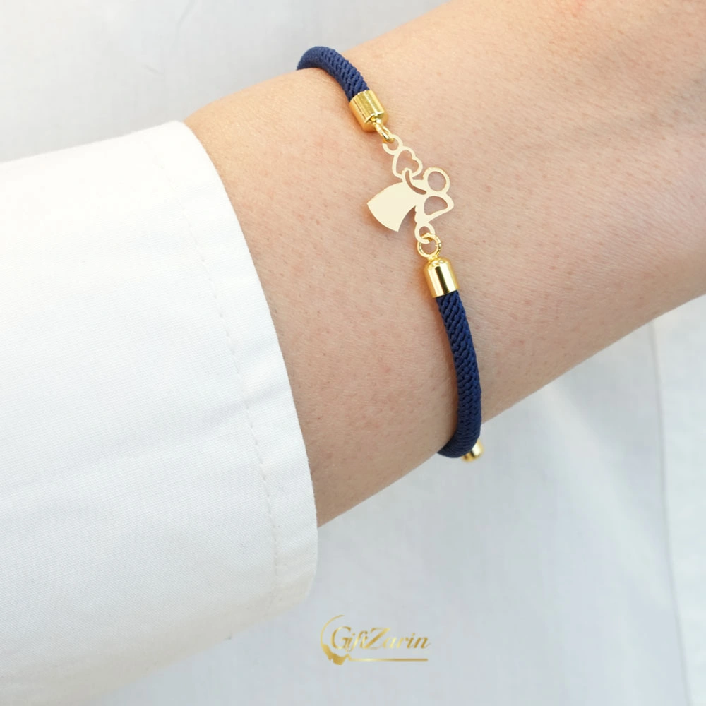 دستبند چرم و طلا فرشته B262
