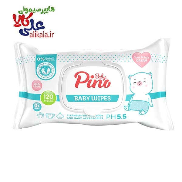 دستمال مرطوب پینو بیبی بسته 120 عددی