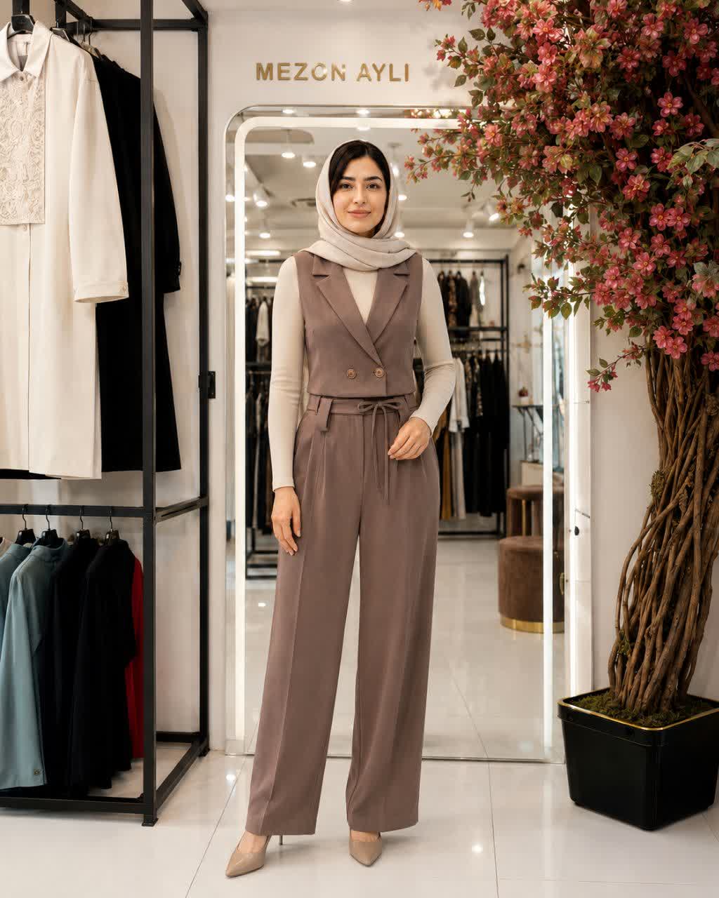 وست و شلوار زنانه اویشو وارداتی مدل گونل کد 0280