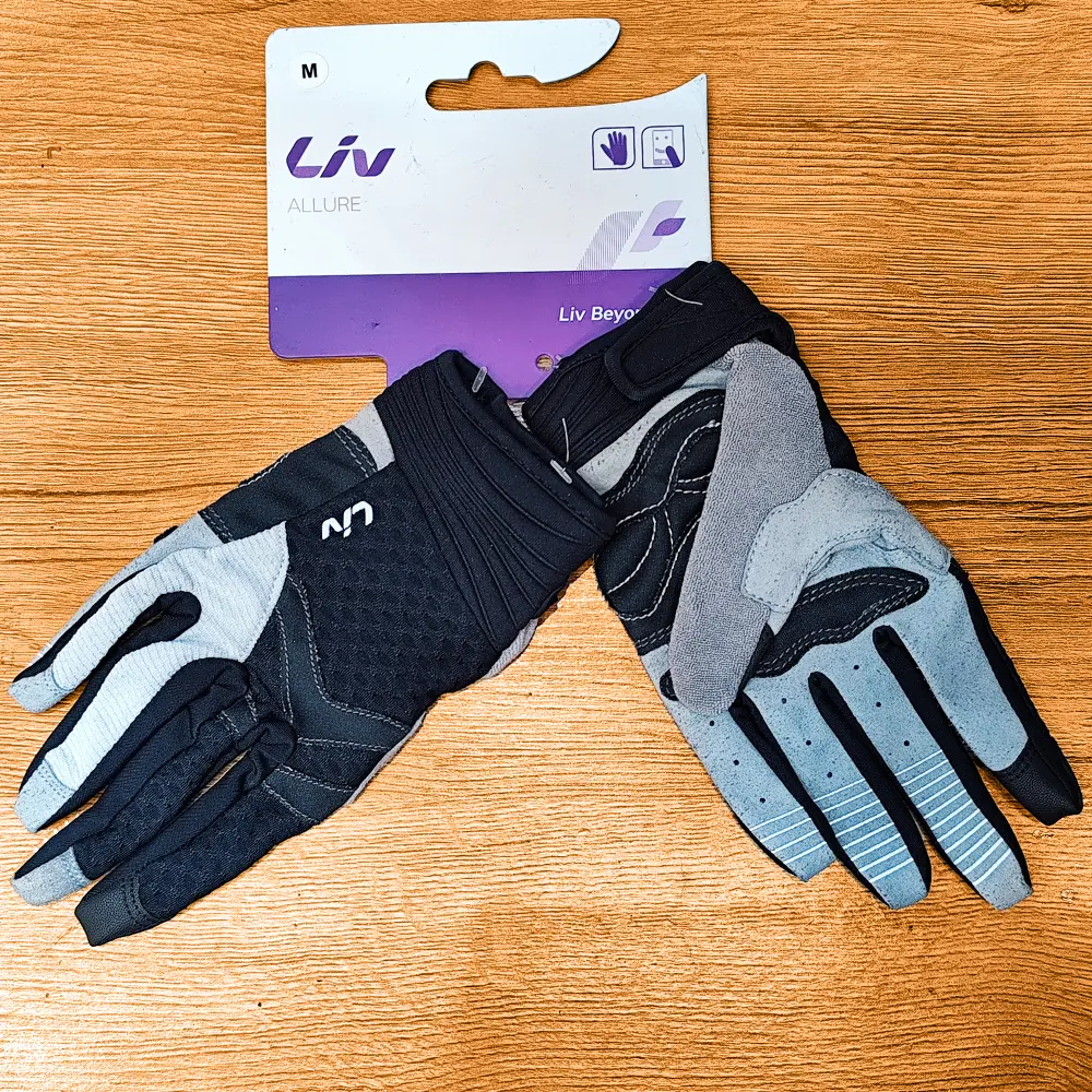 دستکش دوچرخه سواری LIV ALLURE Cycling Gloves سایز M مشکی خاکستری