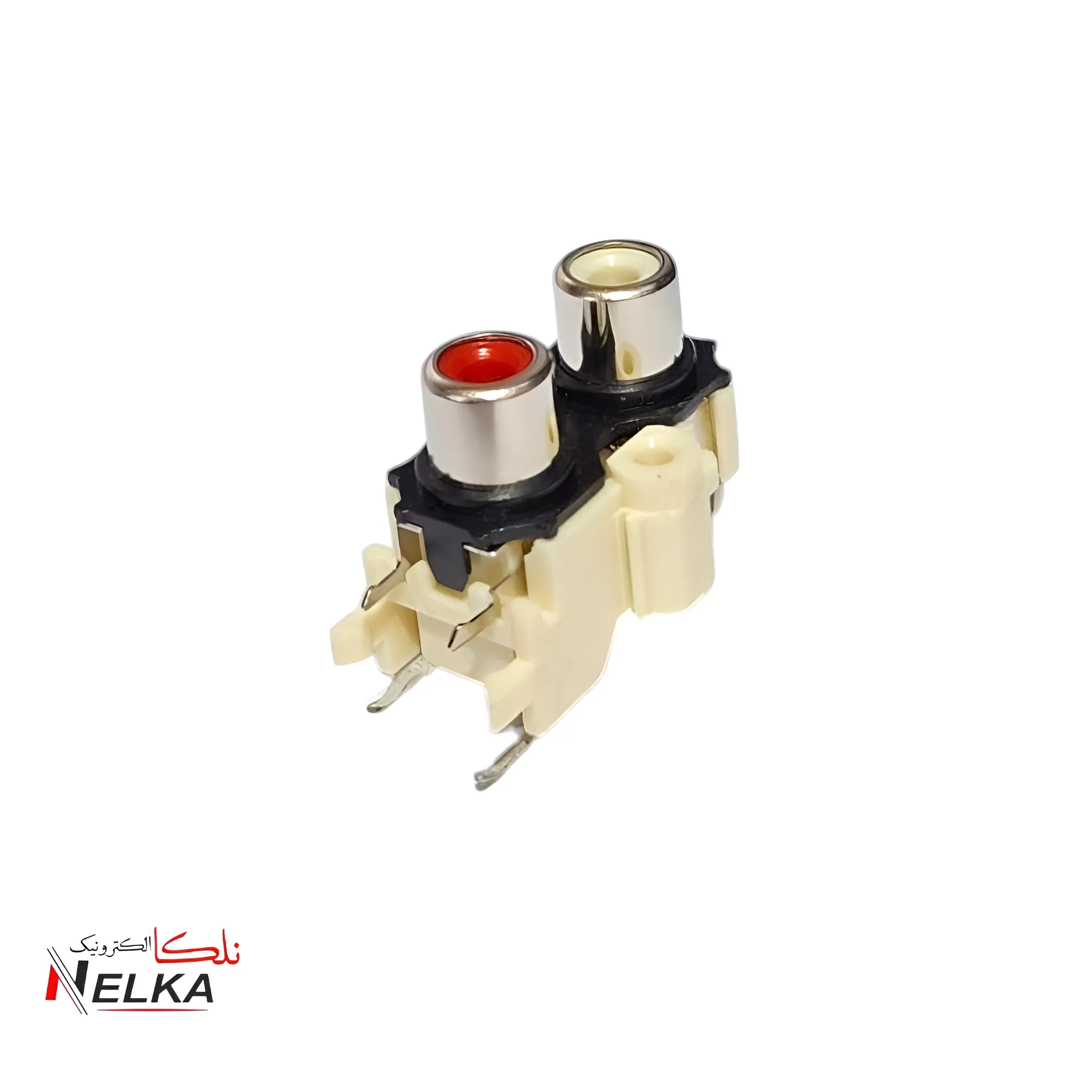 جک مادگی روبردی 2تایی 4 پایه AV/RCA