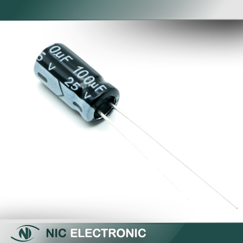 خازن الکترولیتی 100UF/25V-6.3X12-105C-BLACK