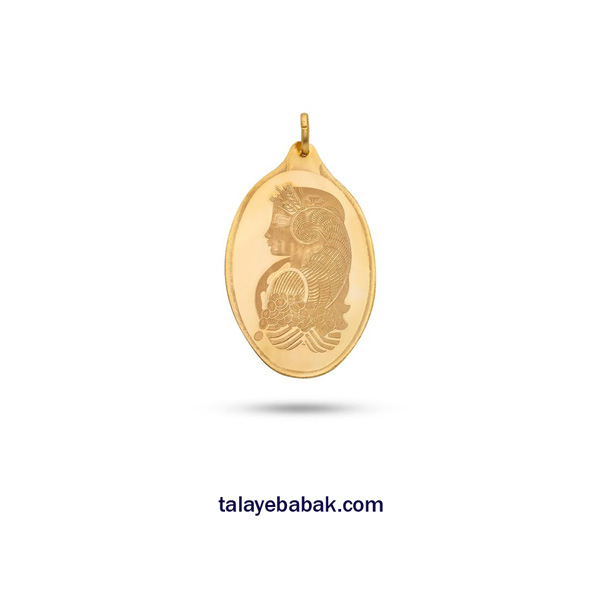آویز پلاک طلای ۱۸ عیار ونوس طرح اونسی سوئیس 250 سوت