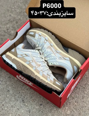 کتونی نایک پی 6000 سایز 37 تا 45 سفید کرم بژ NIKE P6000 - سایز 42