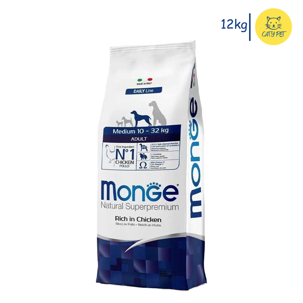 غذای خشک سگ بالغ مونژه نچرال سوپرپریمیوم  نژاد متوسط Monge Natural Superpremium Medium Adult وزن 12 کیلوگرم