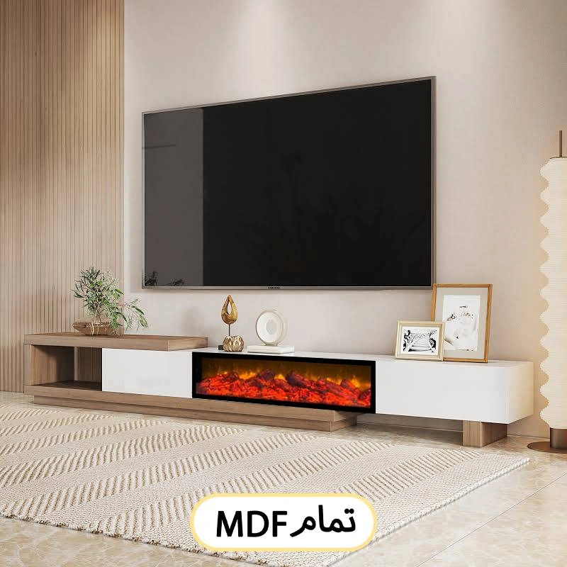 میز تلویزیون شومینه ایرانیان کد 117 طرح ال