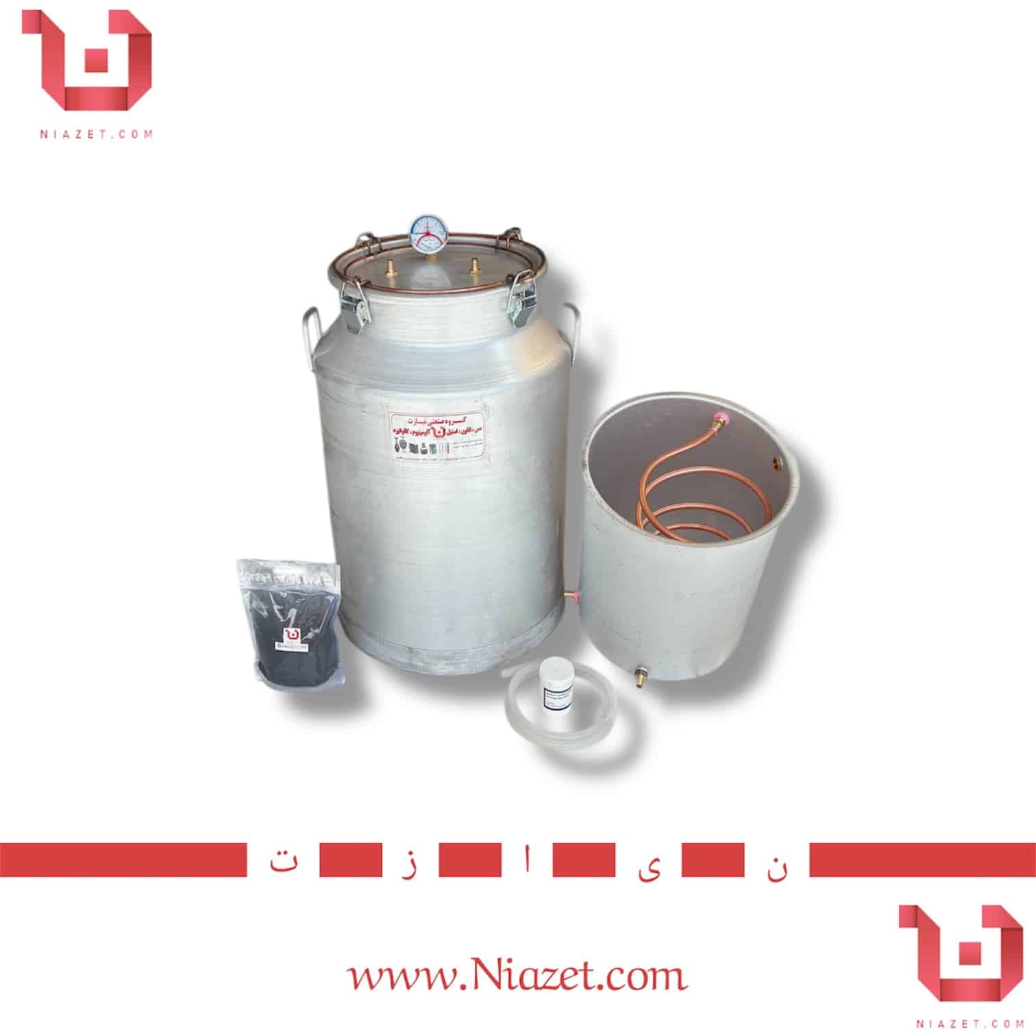 دستگاه گلابگیر vip با کندانسور آبی مسی (15 تا 220 لیتری)