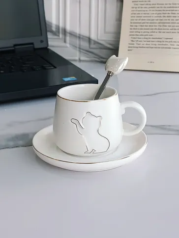 ماگ فانتزی زیره دار طرح گربه