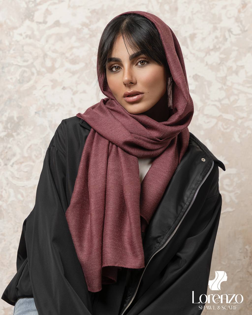 شال نخی ساده Broka
