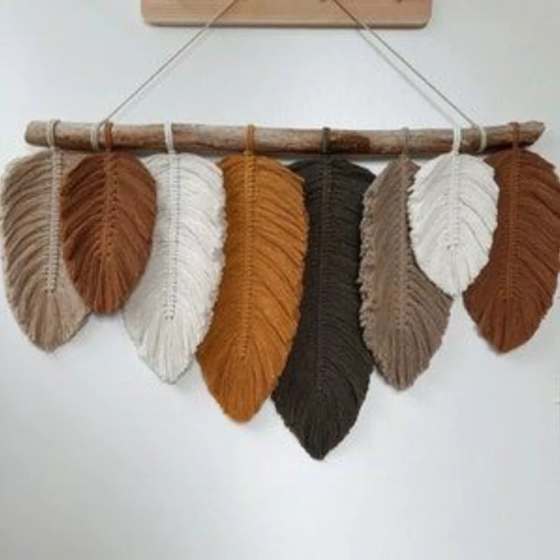 دیوار کوب برگ مکرومه بافی کد 20 برند ریسمونک و رنگ دلخواه