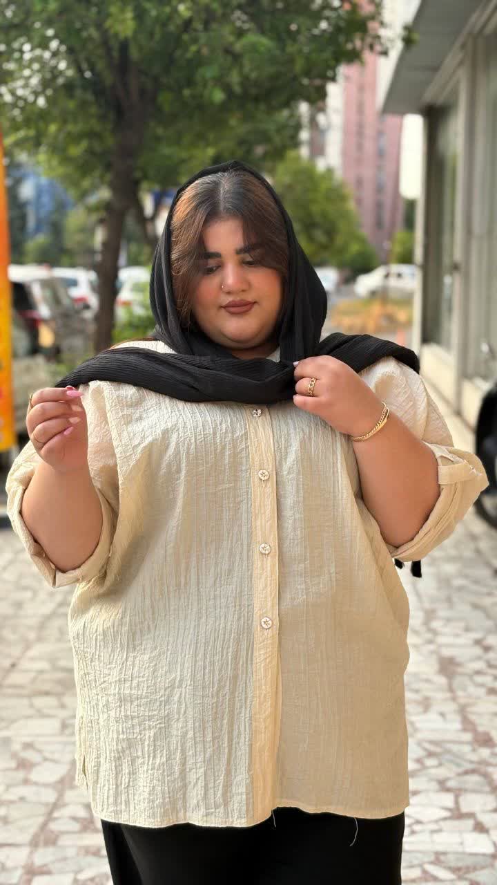 شومیز کرم کلوش سایزبزرگ