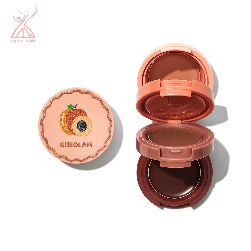 رژلب و رژگونه کرمی سه طبقه شیگلم رنگ هلویی Sheglam Apricot