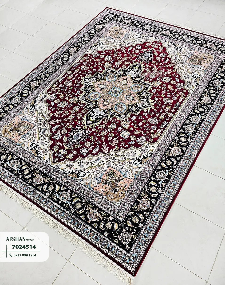 فرش 700 شانه آکرلیک طرح هریس کد 7024514 آرزو