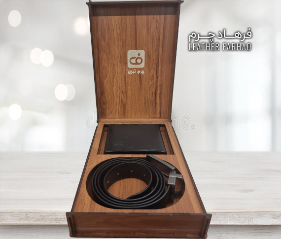 ست 2تیکه جیبی و کمربند چرم اصل مردانه 5