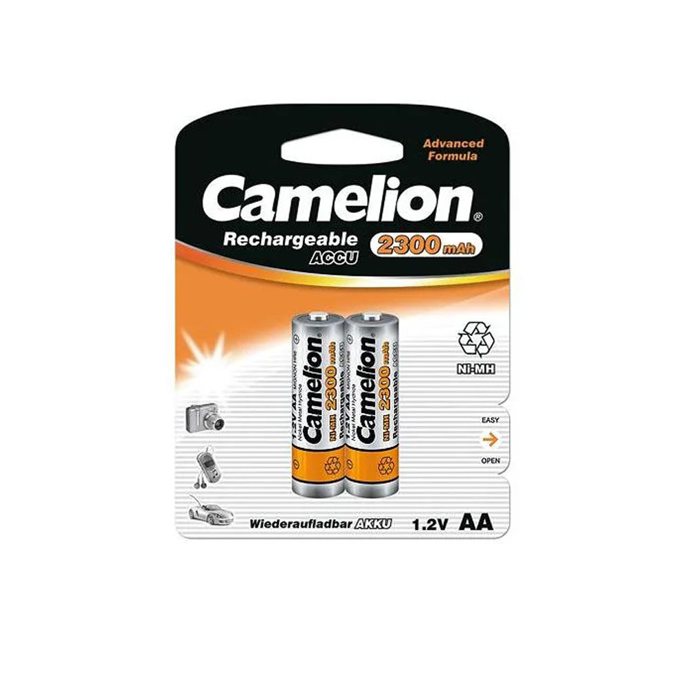 کملیون آلکالاین 2300 میلی آمپر قلمی قابل شارژ 2 عددی Camelion Alkaline AA Rechargeable 2300 mAh card of 2