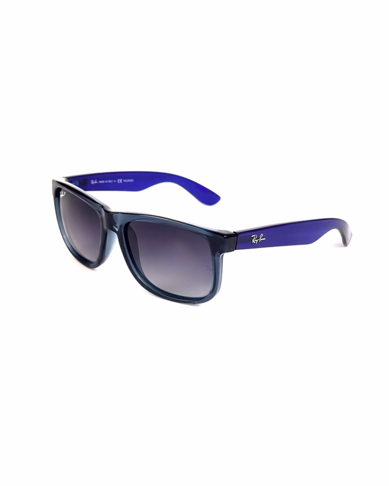 عینک آفتابی اسپرت پلاریزه ریبن مدل RayBan RB4165 Justin Polarized - فريم آبي شيشه اي عدسي هايلايت مشكي پلاريزه