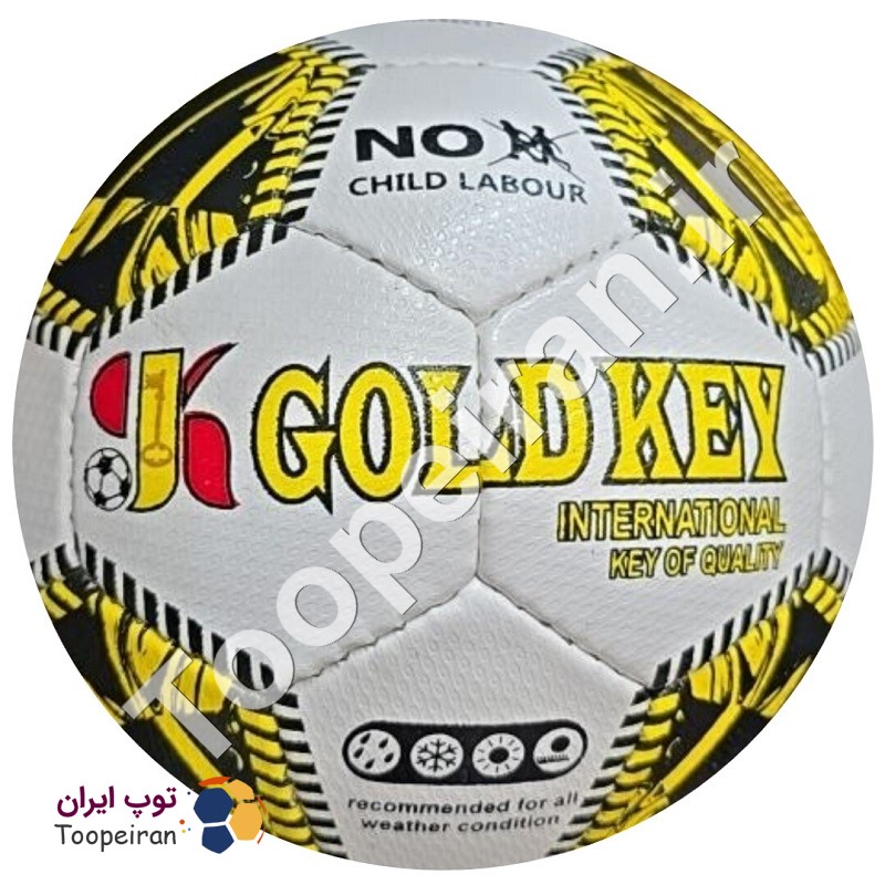 توپ فوتبال گلد کیGold Keyسایز3|زرد-نارنجی