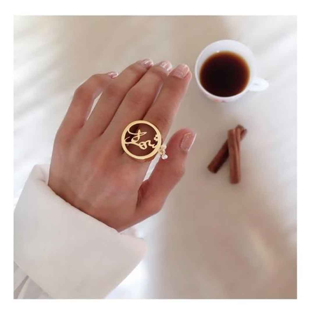 انگشتر نقره طراحی اسم شهره