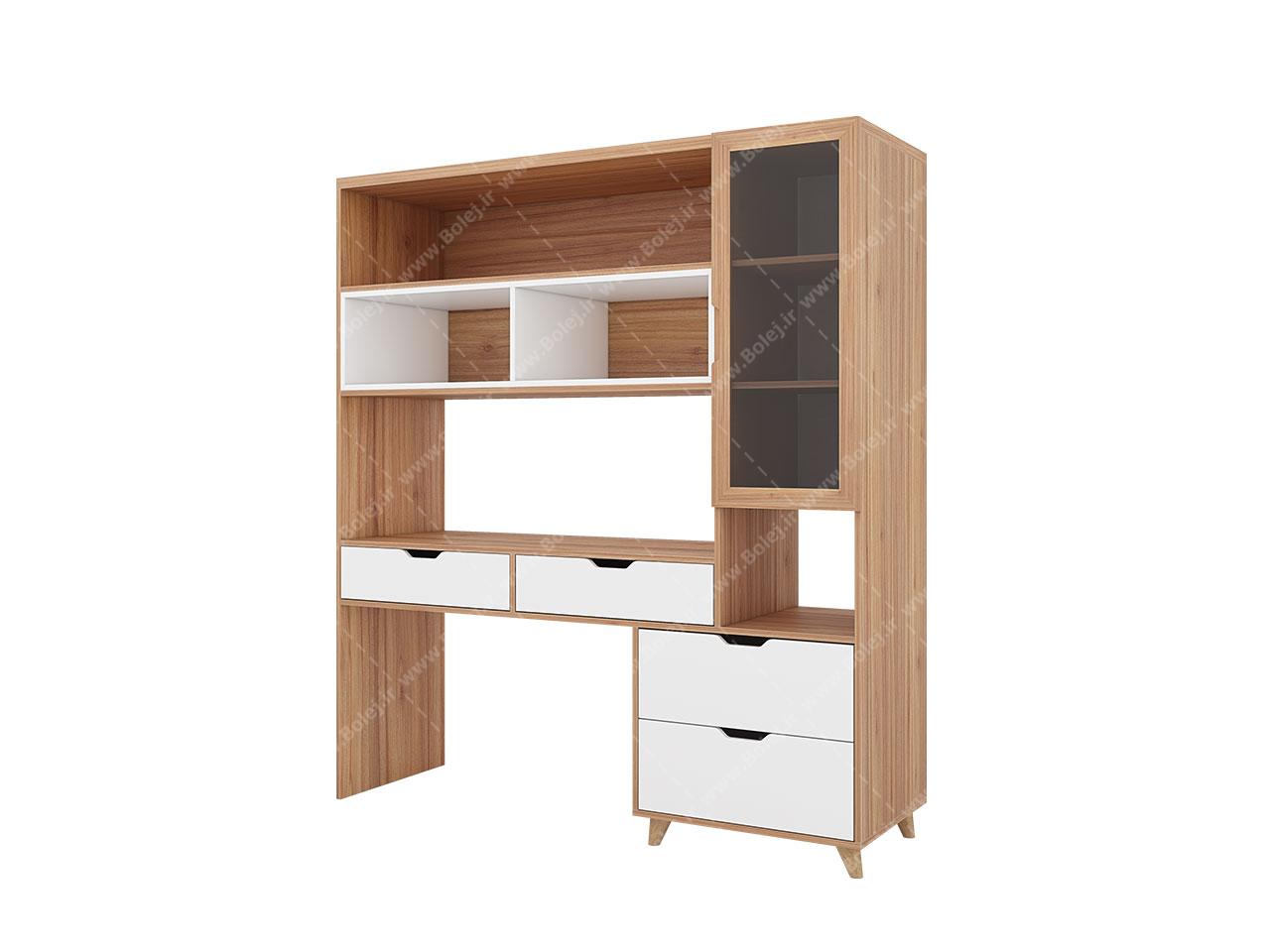 میز تحریر مدرن کتابخانه دار مدل هیوا