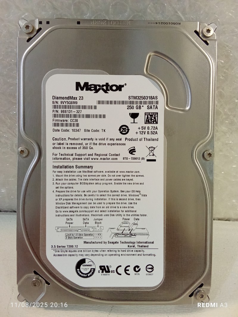 هارد 250 گیگ مکستور مدل DIAMONDMAX23(استوک)