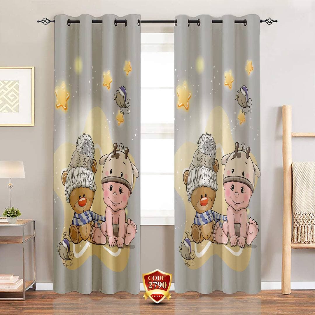 ست فرش پرده خرس ونوزاد کدB397