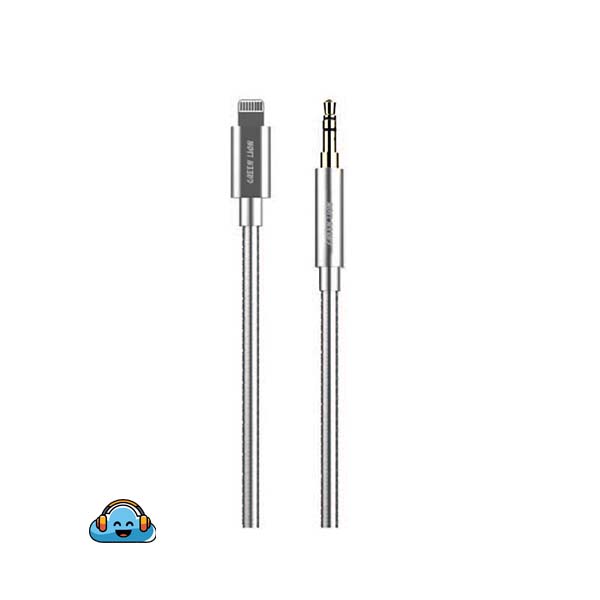 کابل شارژر Green Lion Non-MFi Lightning To AUX 3.5mm Steel Cable 90cm