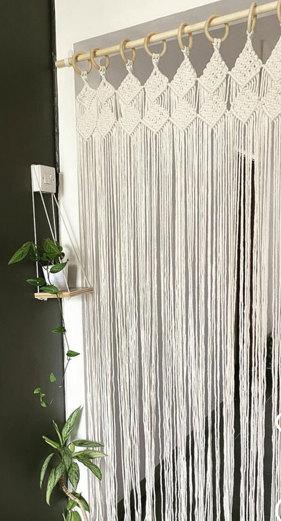 پرده مکرومه کد 120 برند گره چی و رنگ دلخواه