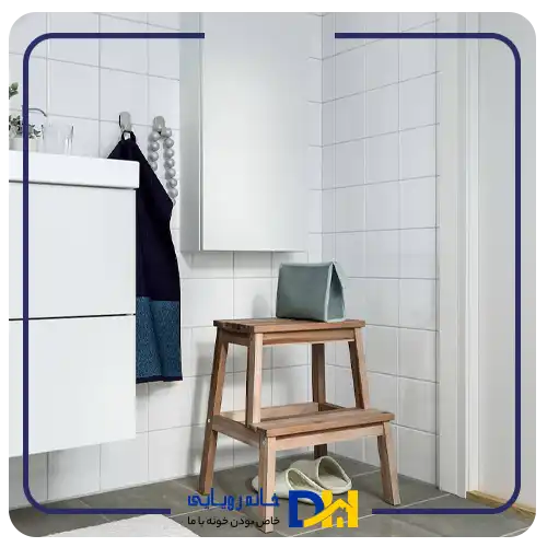 چهارپایه۲پله چوب اقاقیا ایکیا BEKVAM