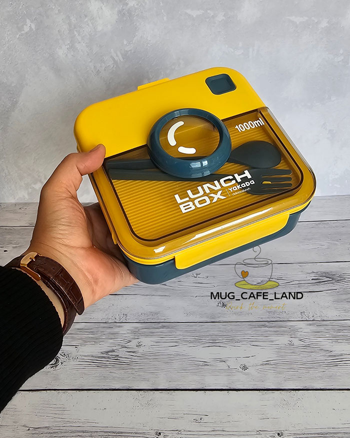 ظرف غذا (لانچ باکس) ارگانیک طرح دوربین به همراه قاشق و چنگال