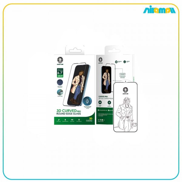 گلس گرین لاین مدل 3D Curved Tempered مناسب برای گوشی موبایل Iphone 12 pro max