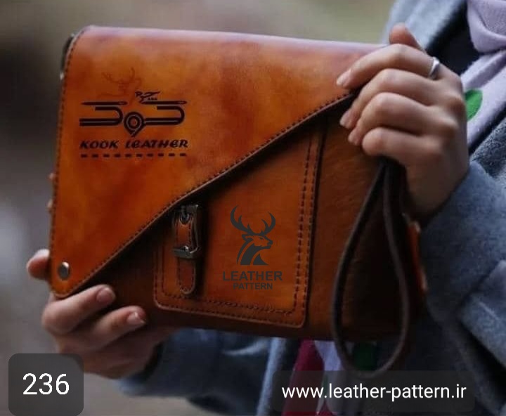 الگو کیف دوشی چرم کد F-236