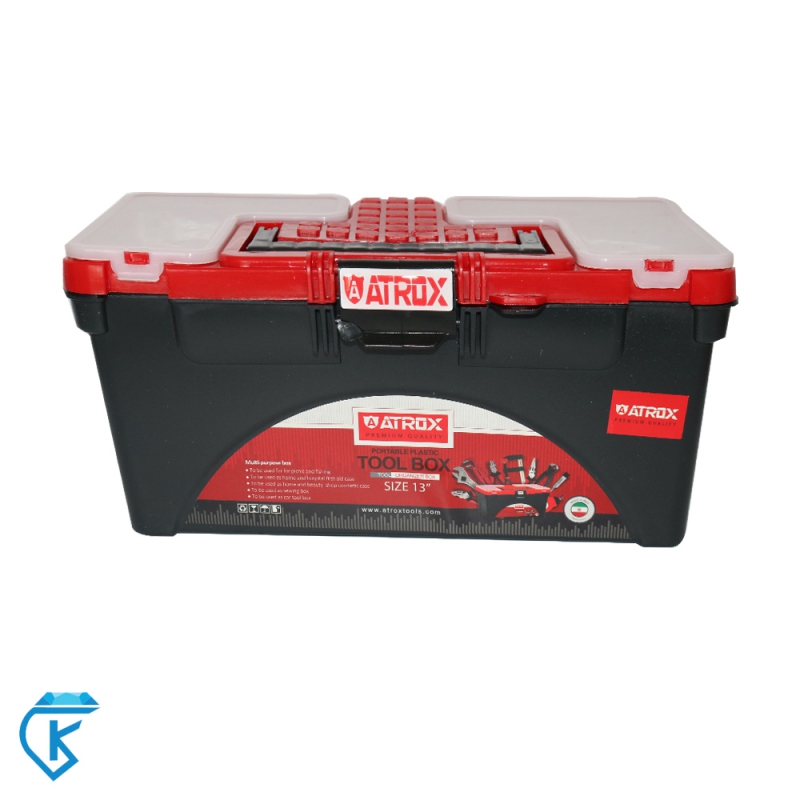 جعبه ابزار پلاستیکی آتروکس سایز 13 اینچ Atrox