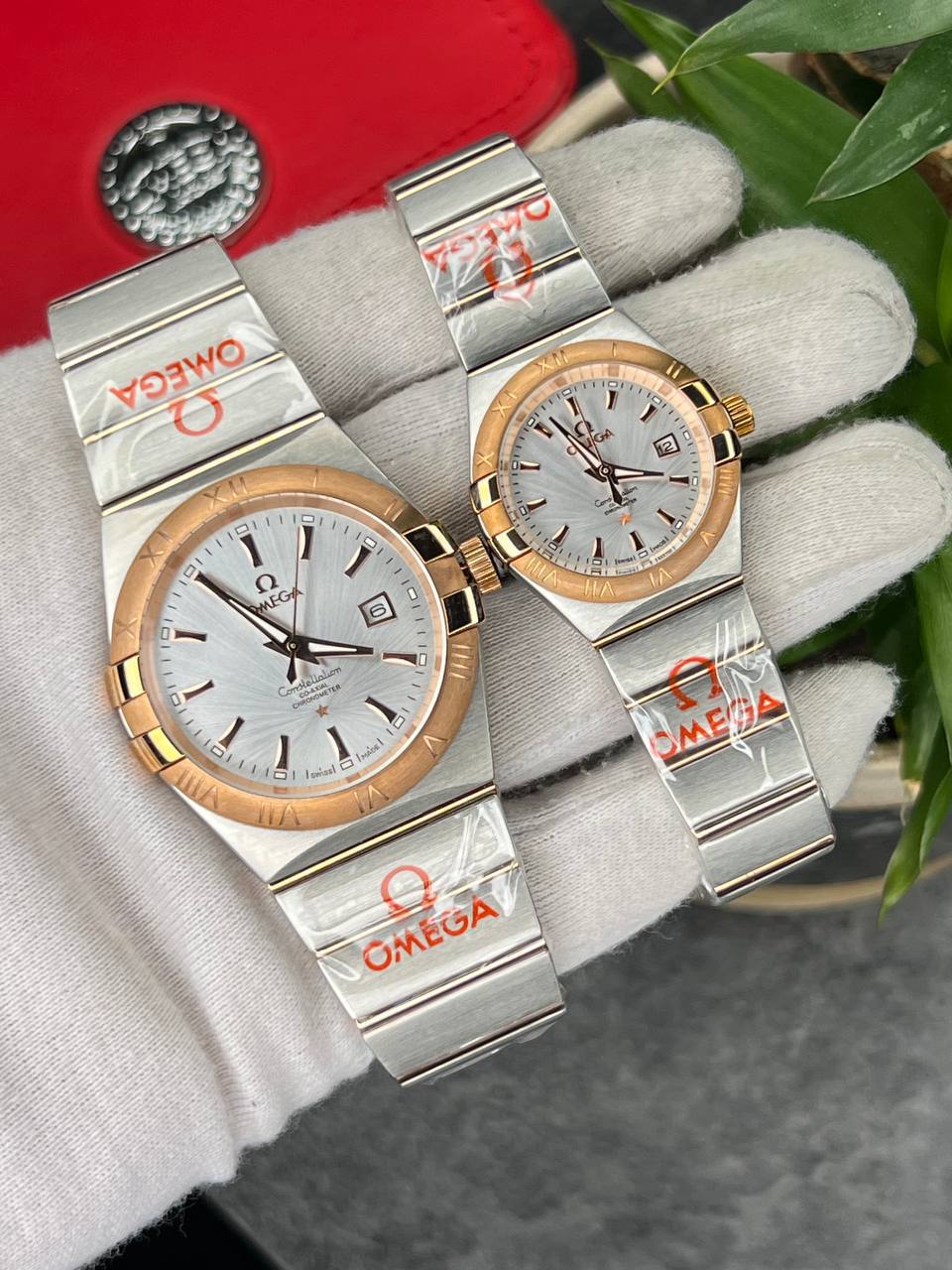 ساعت مچی مردانه و زنانه امگا کانسلیشن OMEGA Canstllation نقره ای رزگلد صفحه سیلور اندیکس خطی