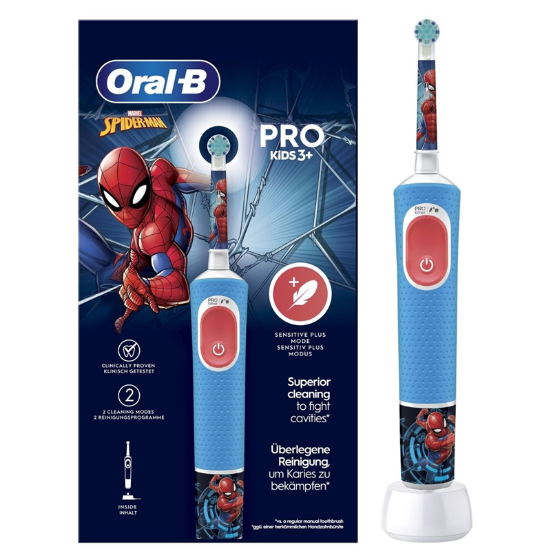 مسواک برقی کودک اورال-بی مدل PRO KIDS طرح اسپایدرمن Oral-B PRO KIDS Spider-Man (به همراه سری اضافی)