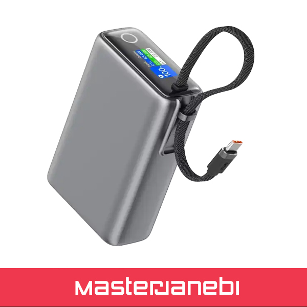 پاروبانک 65 وات 20000 با کابل تایپ سی گرین لاین Green Lion Tron X Power Bank GNTRX20P65GY