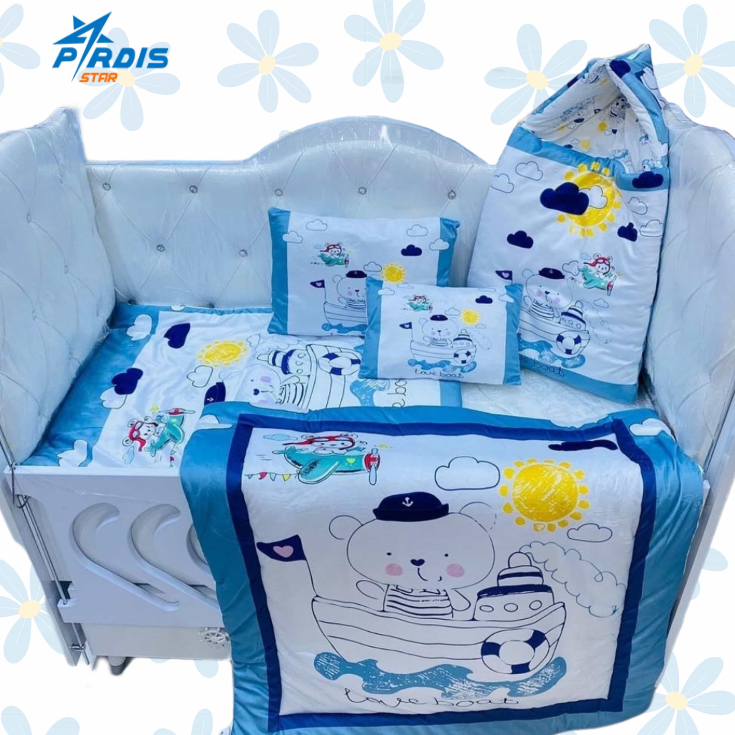 سرویس خواب 5 تکه طرح ملوان خرسی نوزادی تا کودک بچگانه کد 996