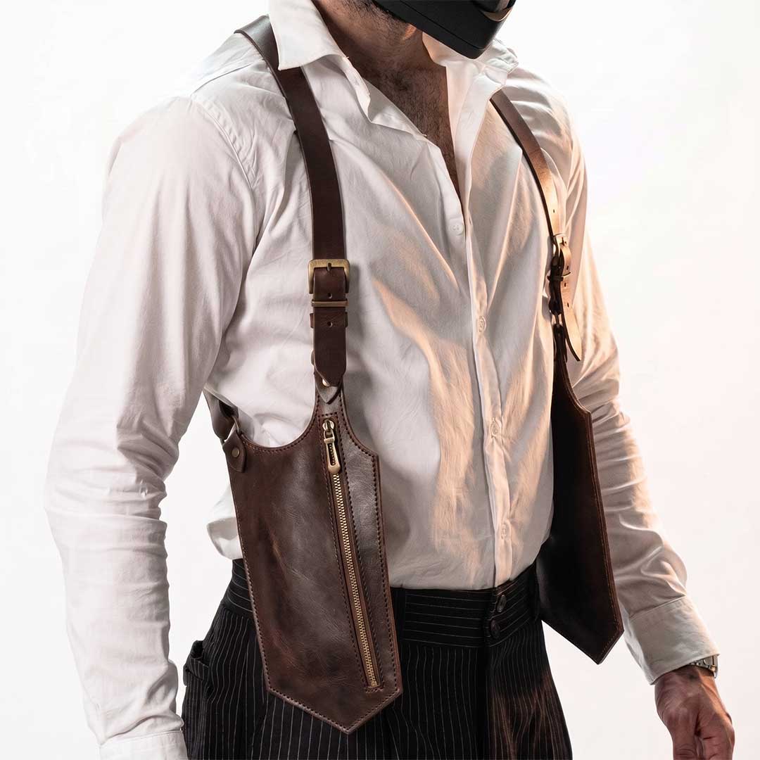 کیف چرم ضد سرقت آلبرتو قهوه ای