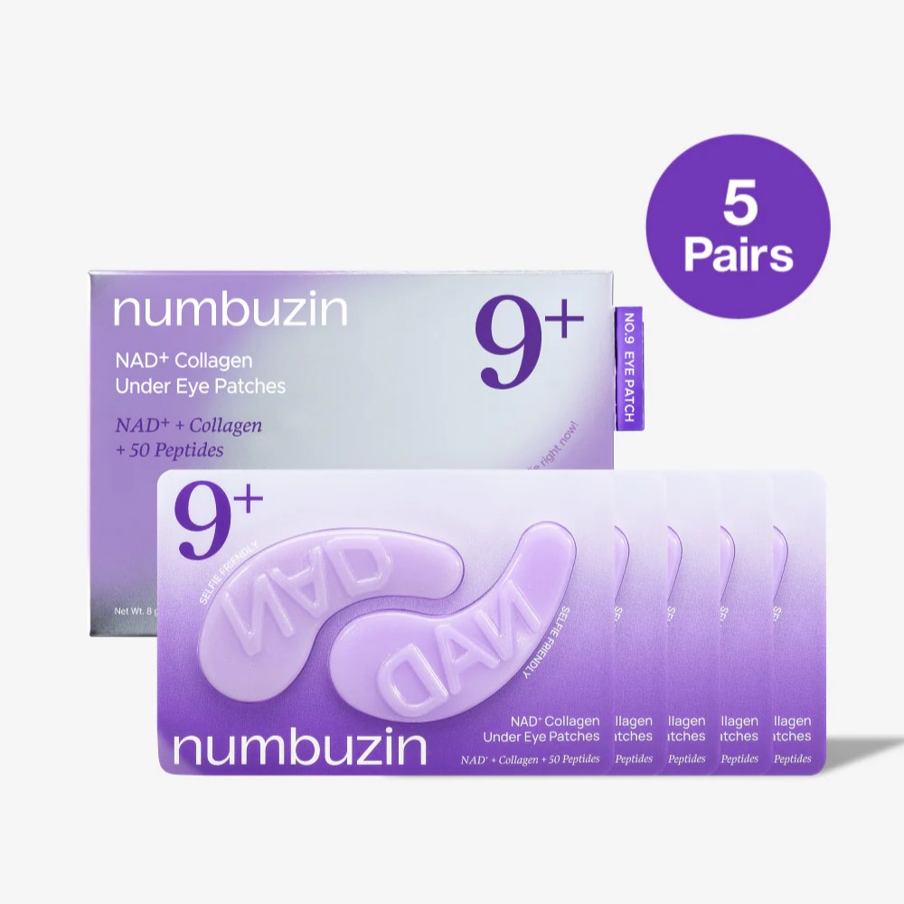 پچ زیر چشم NAD+ و کلاژن ضد چروک، ضد پف و تیرگی شماره 9 نامبوزین Numbuzin No.9 NAD+ Collagen Under Eye Patches